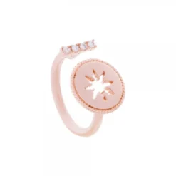 Anillo B2 Plata Rosa y Circonitas