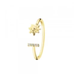 Anillo Eguzkilore Oro Apertura con Brillante