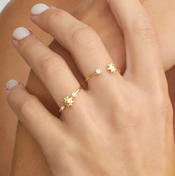 Anillo Eguzkilore Oro 18kt. Doble Brillante