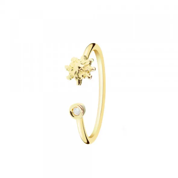 Anillo Eguzkilore Oro y Diamante Apertura