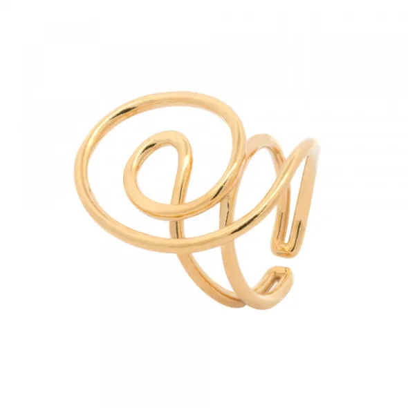 Anillo Hariak Grande Plata Dorada