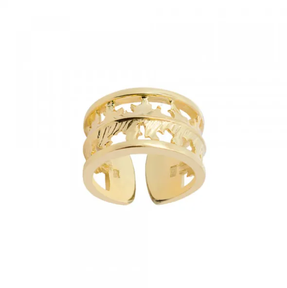 Anillo Mari Plata Dorada Ajustable