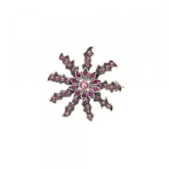 Broche Eguzkilore Plata y Cristales Rosas