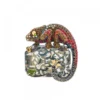 Broche Iguana Plata y Cristales