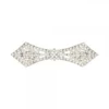 Broche Pajarita Plata y Cristales Blancos