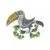 Broche Tucán Plata y Cristales