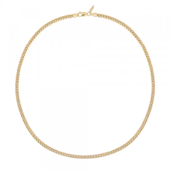 Cadena Cubana de Plata Dorada 5mm