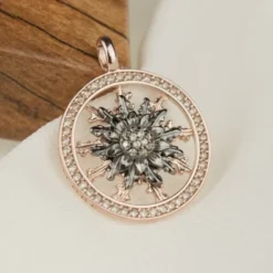 Cerco Eguzkilore Plata Rosa y Circonitas Personalizable