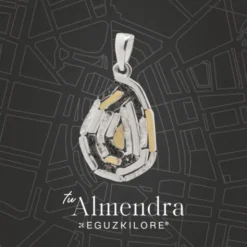 Colgante Almendra Vitoria Silueta Lámina de Oro