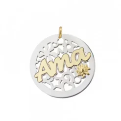 Colgante Ama Calado Plata Bicolor