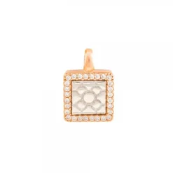 Colgante Baldosa Bilbao Plata Rosa con Circonitas