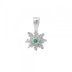 Colgante Basic Colors Plata y Circonita Verde 10mm