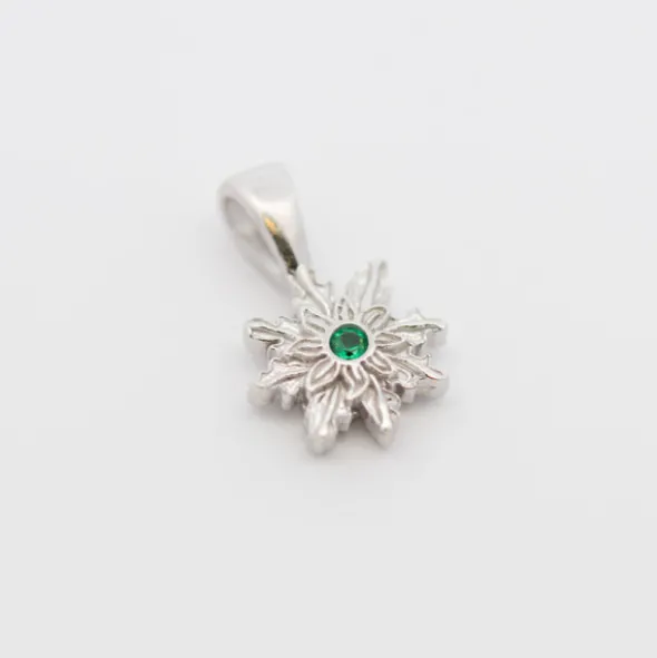 Colgante Basic Colors Plata y Circonita Verde 10mm