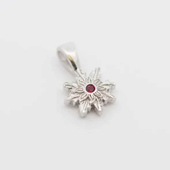 Colgante Basic Colors Plata y Circonita Roja 10mm