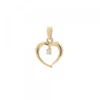Colgante Corazón Calado Oro y Brillante 14mm