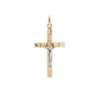 Colgante Cruz y Cristo Oro Bicolor 18kt.
