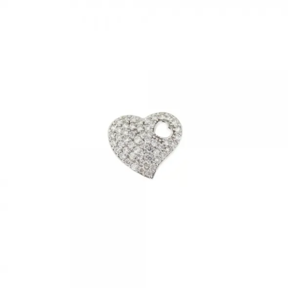 Colgante de Plata en Forma de Corazón con Circonitas Blancas