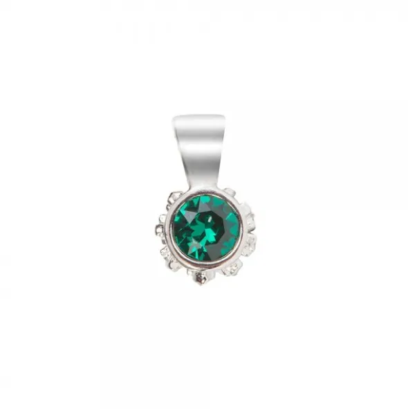Colgante Distira Plata y Cristal Verde
