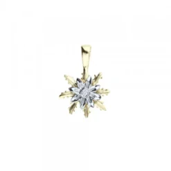 Colgante Eguzkilore Oro Bicolor y Brillante 12mm