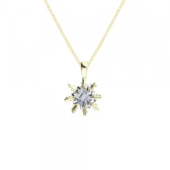 Colgante Eguzkilore Oro Bicolor y Brillante 12mm