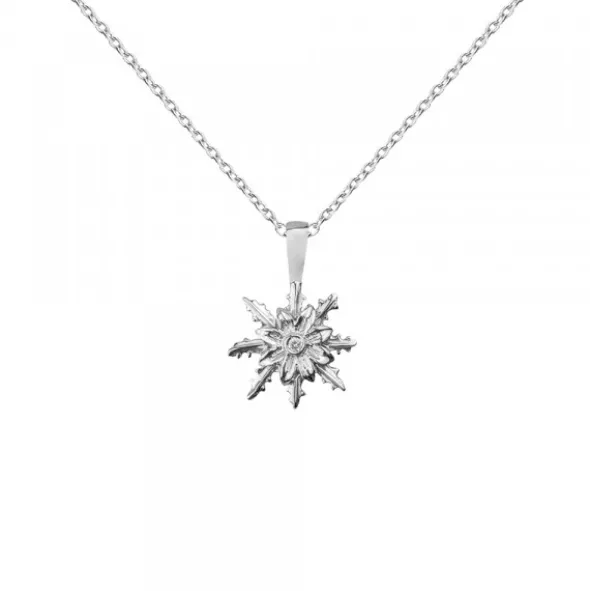 Colgante Eguzkilore Oro Blanco y Brillante 12mm
