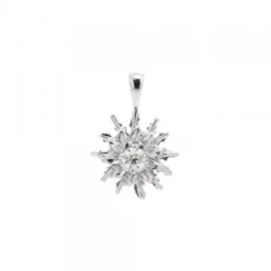 Colgante Eguzkilore Oro Blanco y Brillante 14mm