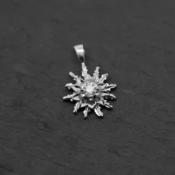 Colgante Eguzkilore Oro Blanco y Brillante 14mm