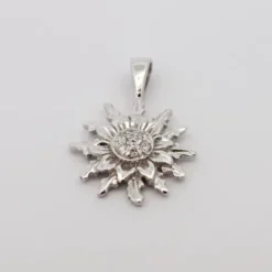Colgante Eguzkilore Oro Blanco y Diamantes 14mm