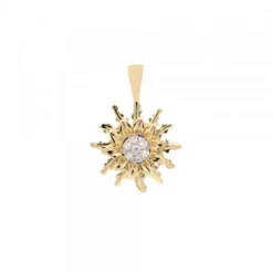 Colgante Eguzkilore Oro y Diamantes 14mm