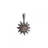Colgante Eguzkilore Plata Envejecida y Circonitas Marrones 14mm