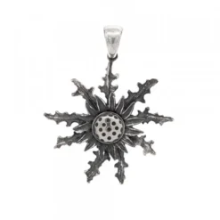 Colgante Eguzkilore Plata Envejecida 37mm