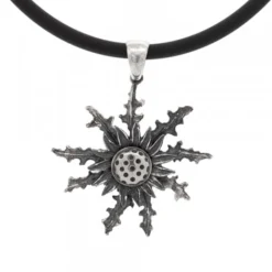 Colgante Eguzkilore Plata Envejecida 37mm
