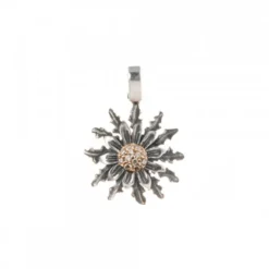 Colgante Eguzkilore Plata Negra y Circonitas Rosa 21mm
