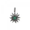 Colgante Eguzkilore Plata Negra y Circonitas Verdes 21mm