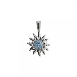 Colgante Eguzkilore Plata y Circonitas Azules 14mm