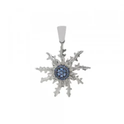 Colgante Eguzkilore Plata y Circonitas Azules 29mm