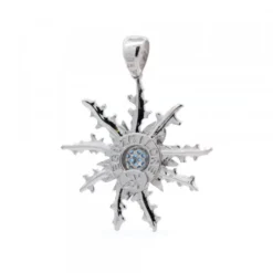 Colgante Eguzkilore Plata y Circonitas Azules 37mm