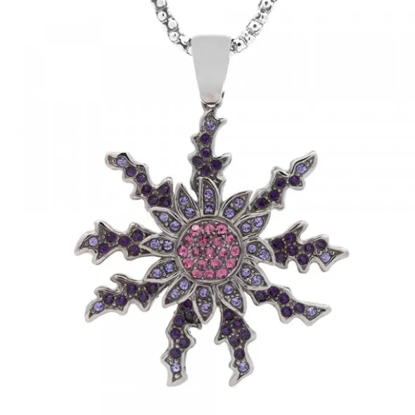 Colgante Eguzkilore Plata y Circonitas Moradas 45mm