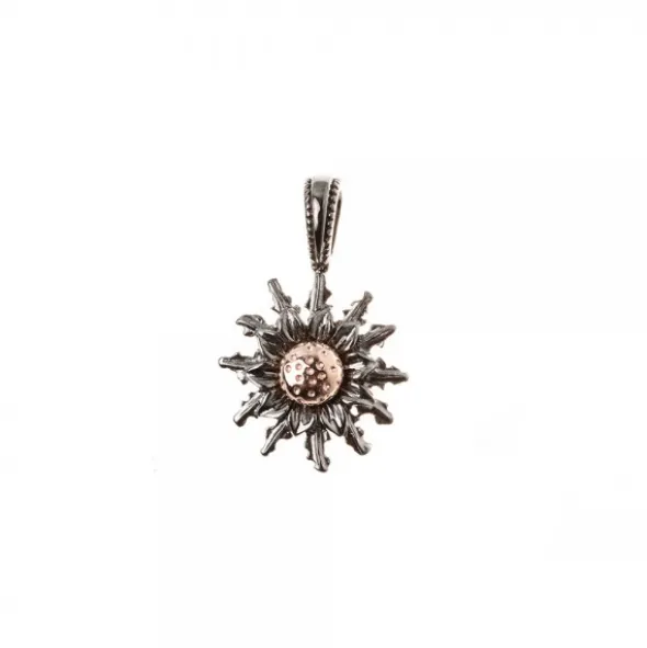 Colgante Eguzkilore Rutenio y Rosa 14mm