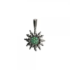 Colgante Eguzkilore Rutenio y Circonitas Verdes 14mm