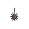 Colgante Eguzkilore Rutenio y Circonitas Fucsias 14mm