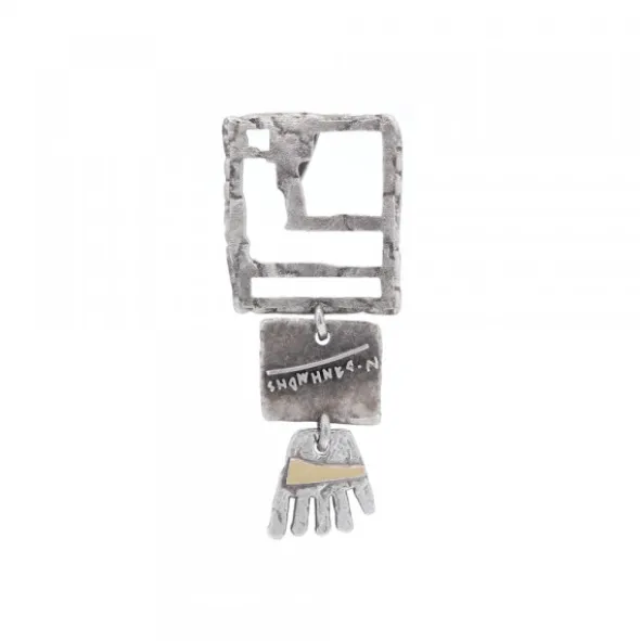Colgante Irulegi Largo Plata y Lámina de Oro
