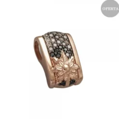 Colgante London Plata Rosa y Circonitas Marrones