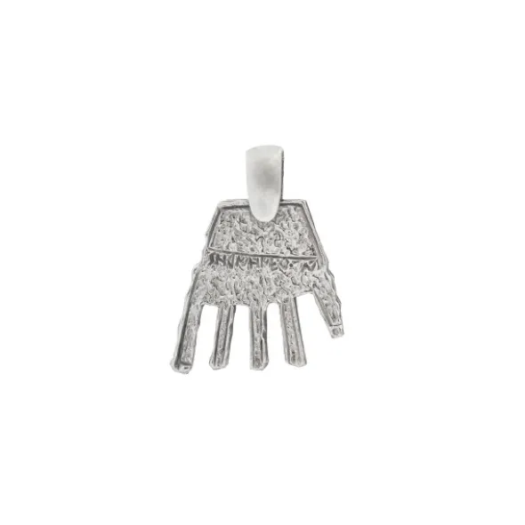 Colgante Mano de Irulegi Plata 20mm y Caucho