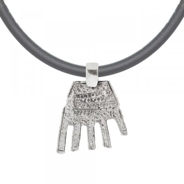 Colgante Mano Irulegi Plata 30mm y Cordón