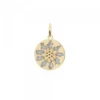 Colgante Medalla Eguzkilore Plata Dorada 13mm
