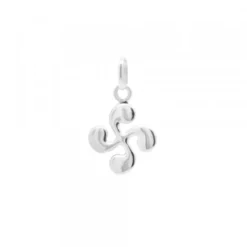 Colgante Mini Lauburu Oro Blanco 10mm