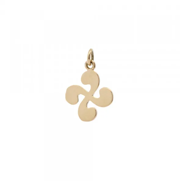 Colgante Mini Lauburu Oro y Brillantes 10mm