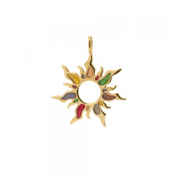 Colgante Mountain Plata Dorada Multicolor