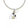 Colgante Puppy Plata y Lámina de Oro y Cable Tricolor